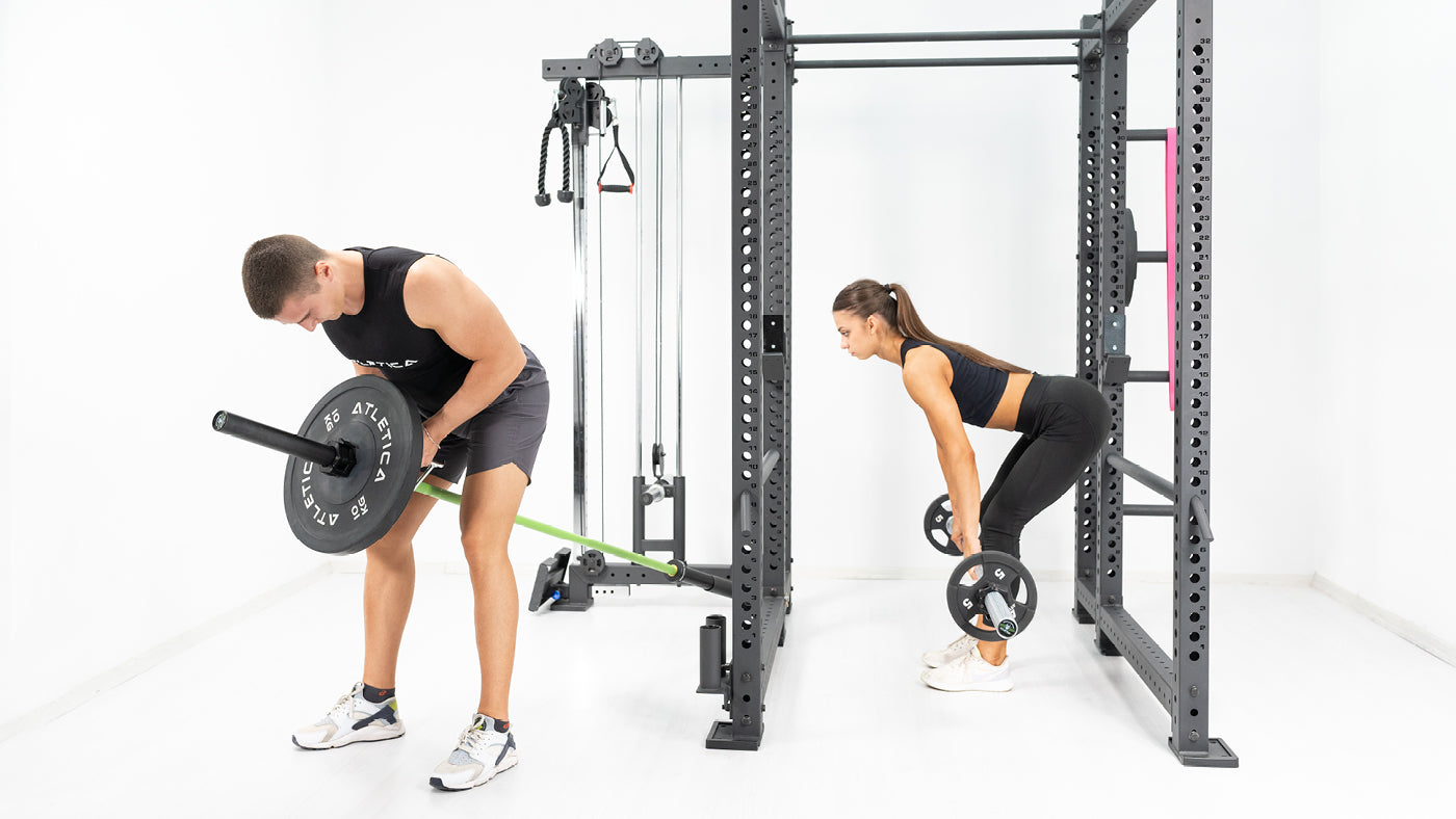 Row training with Landmine and deadlift on the R8 Power Rack