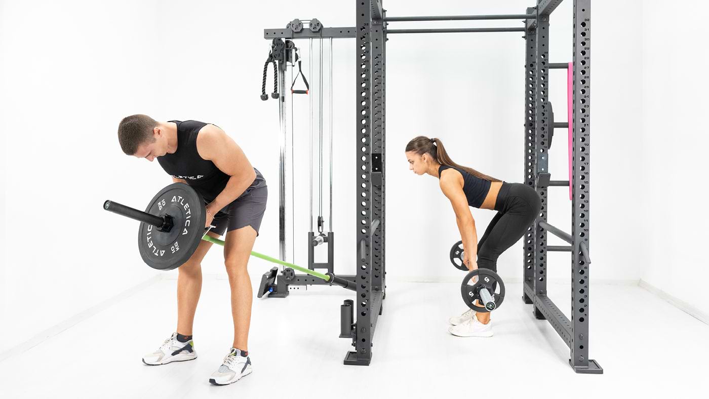 Row training with Landmine and deadlift on the R8 Power Rack
