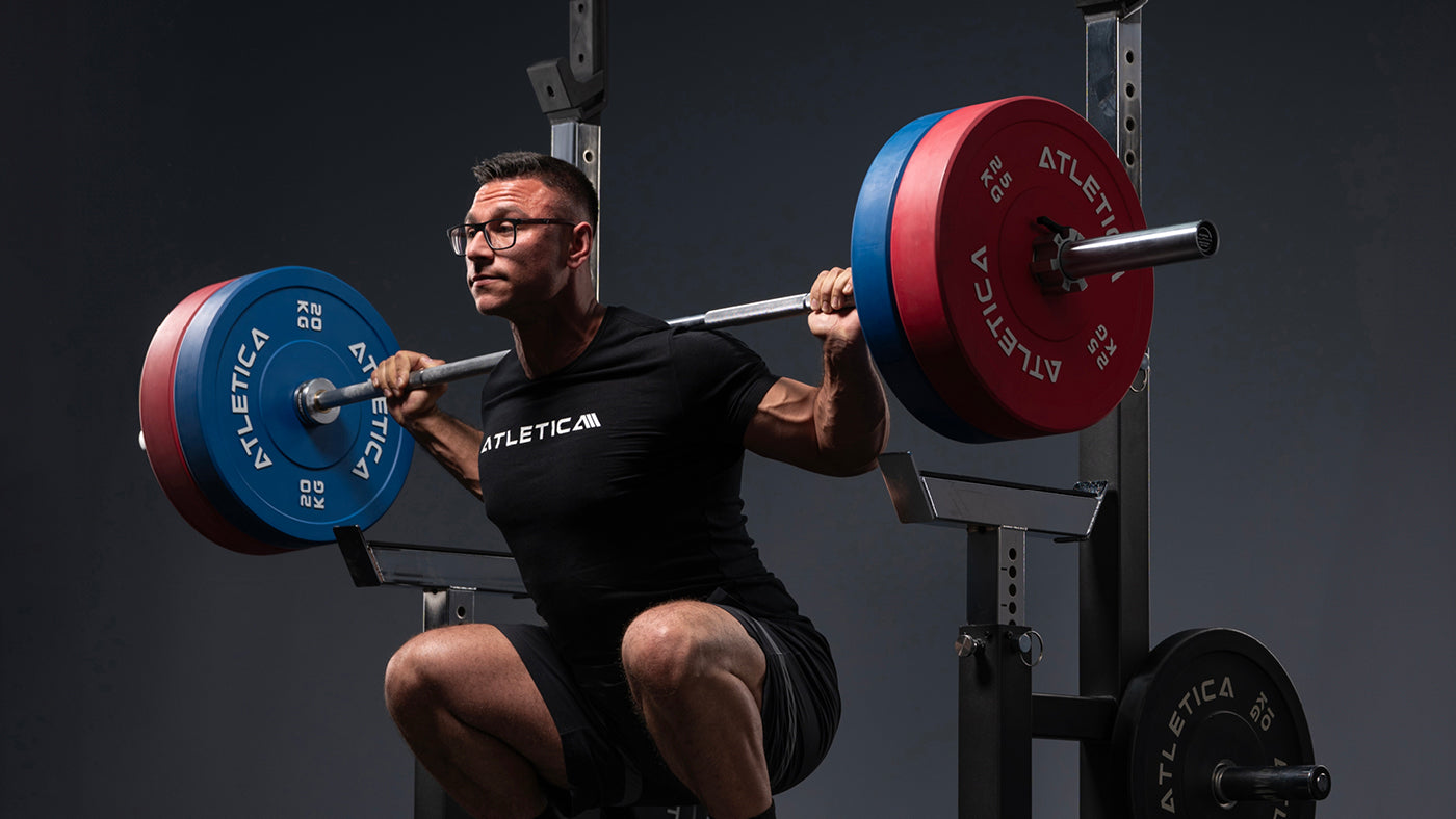 Back squat on the squat rack