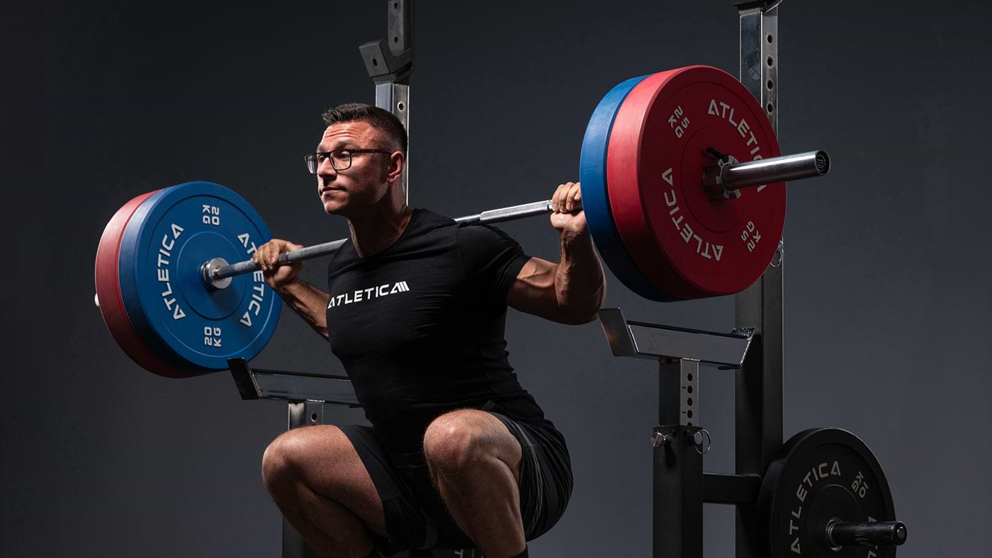 Back squat on the squat rack