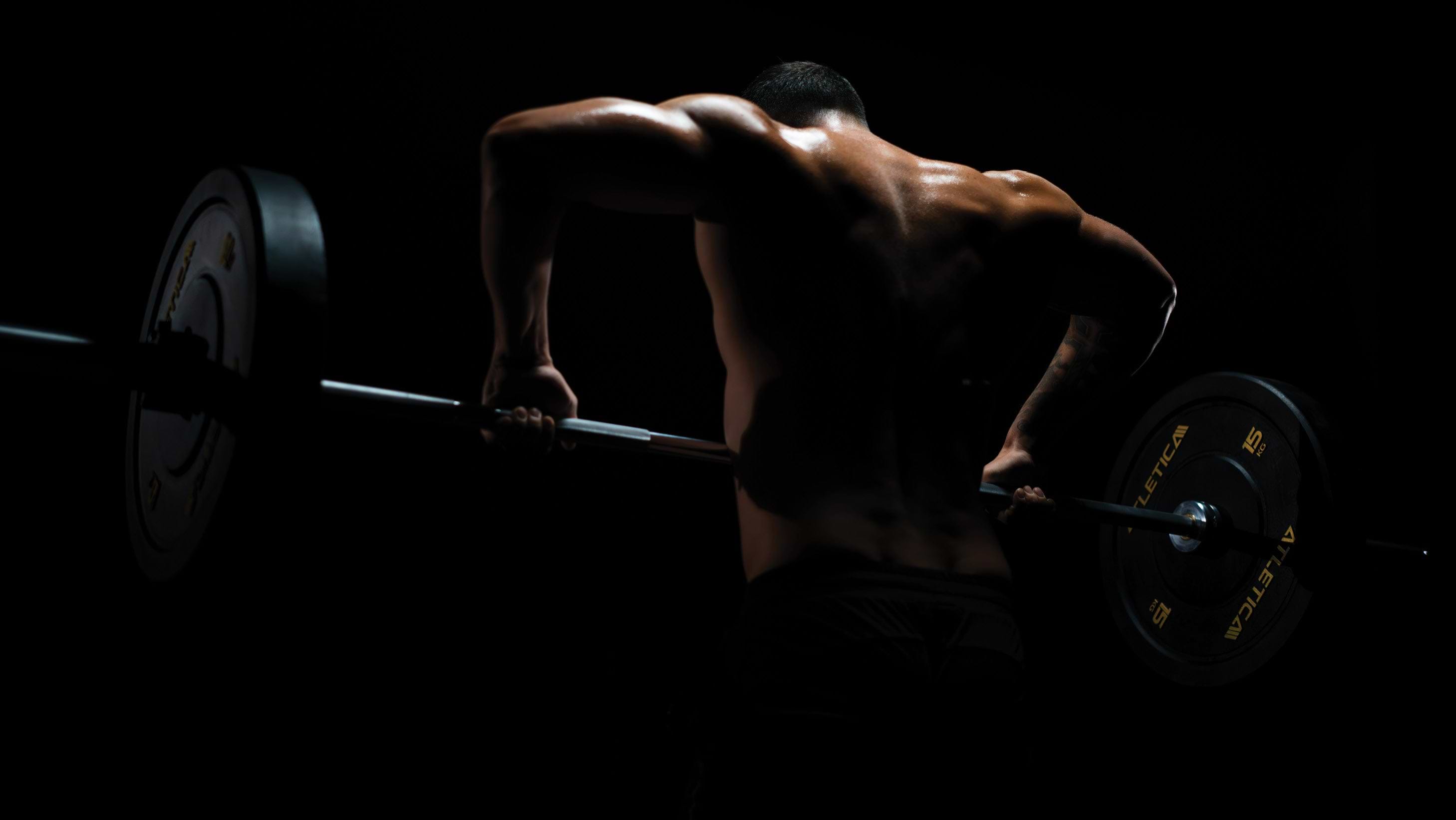 Weightlifting with barbell