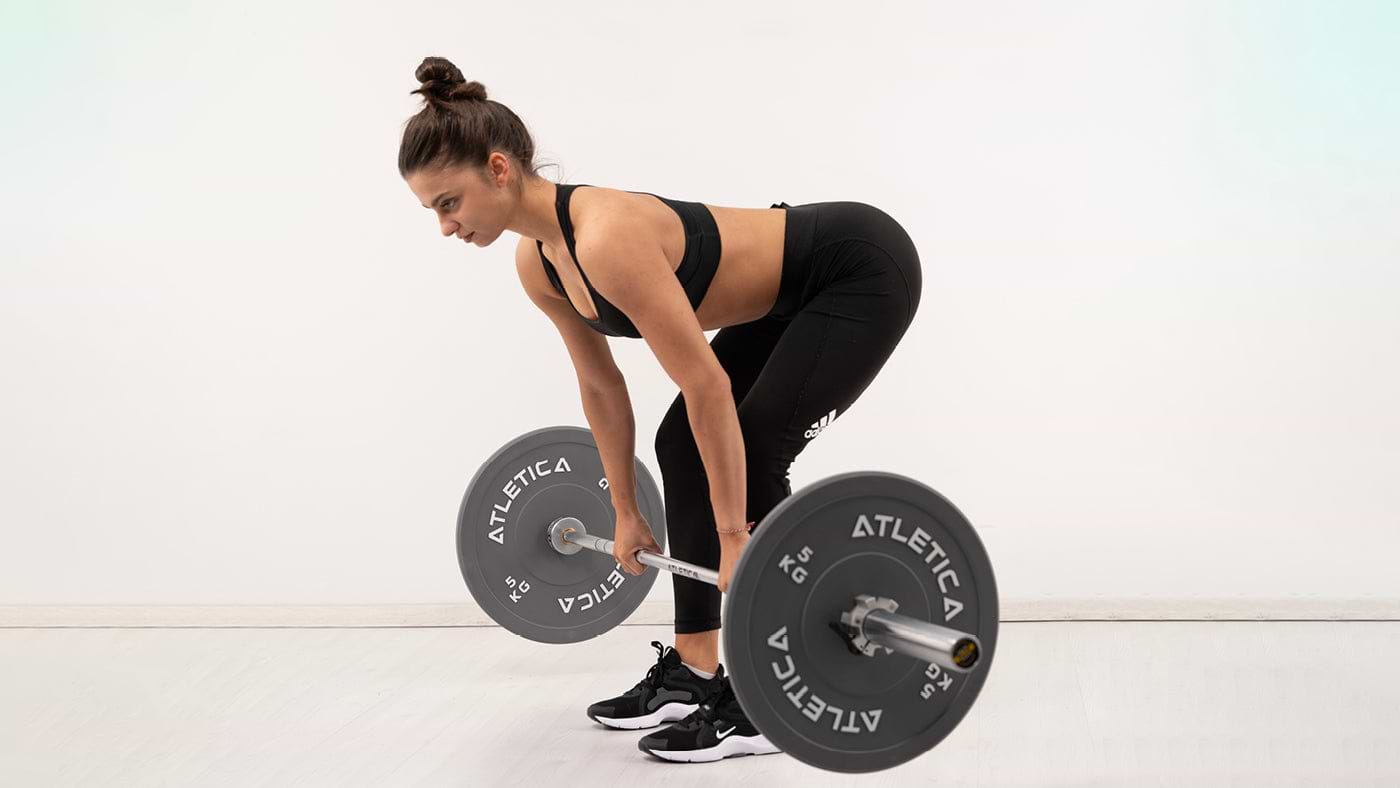 Deadlift with barbell and weights