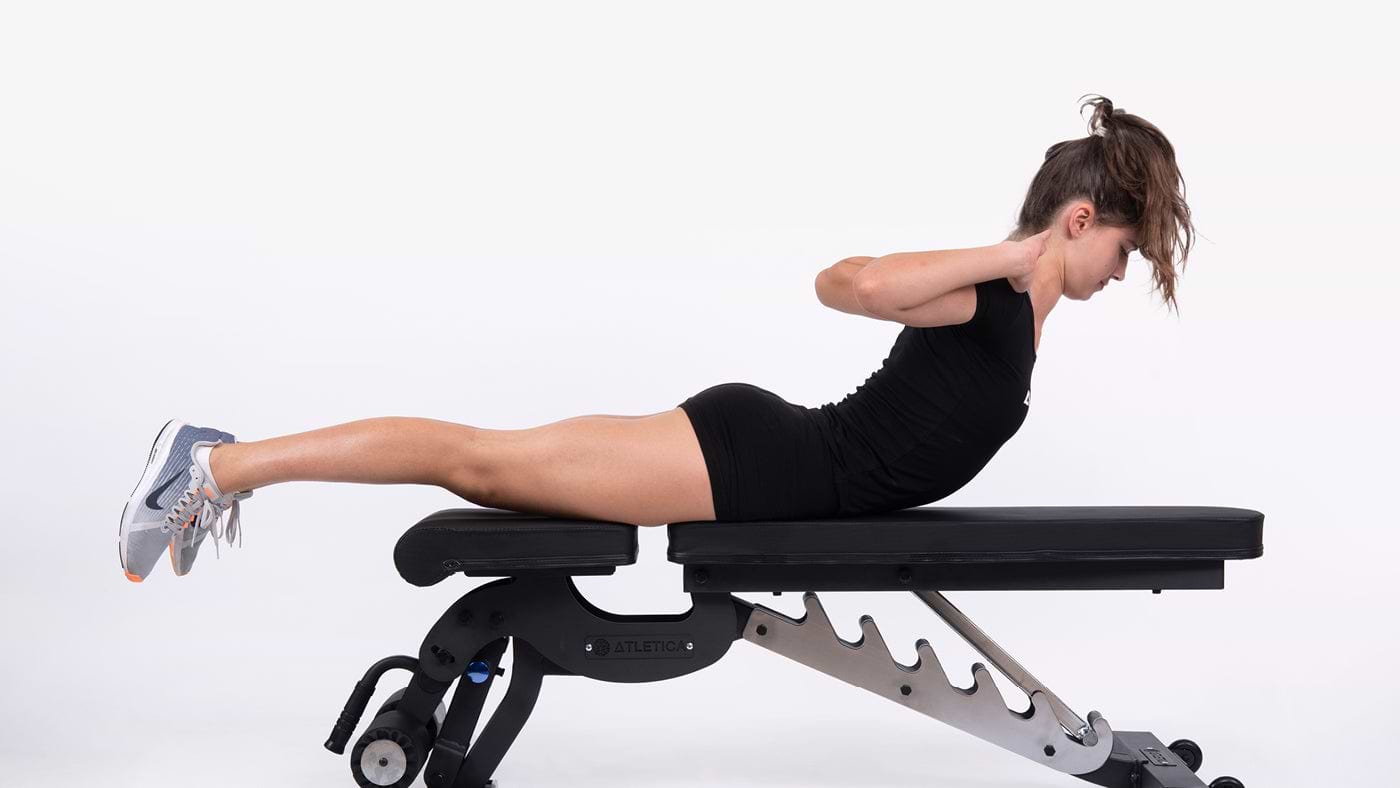 Stretching on the weight bench