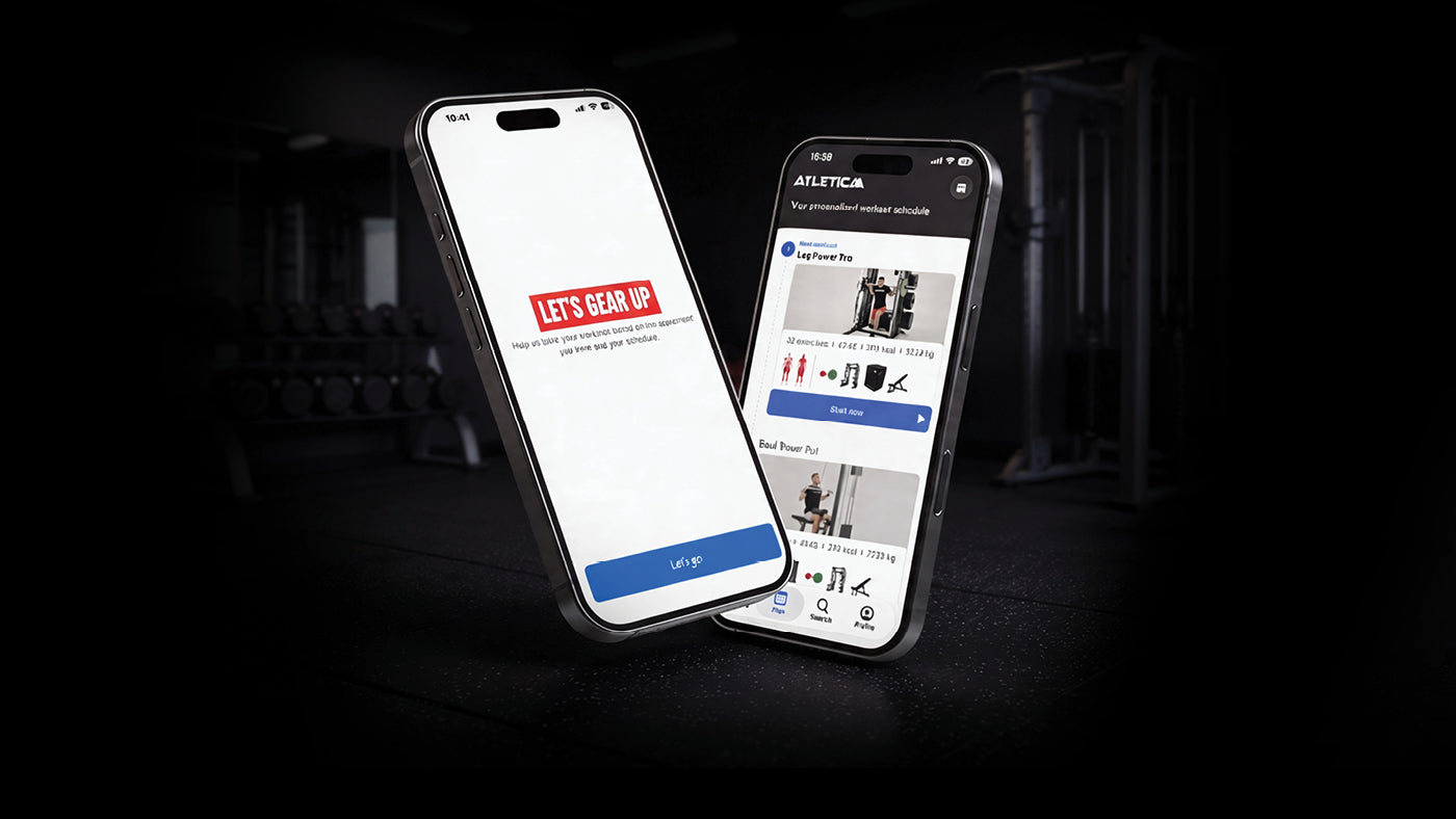 Atletica Training App auf zwei Handy Displays