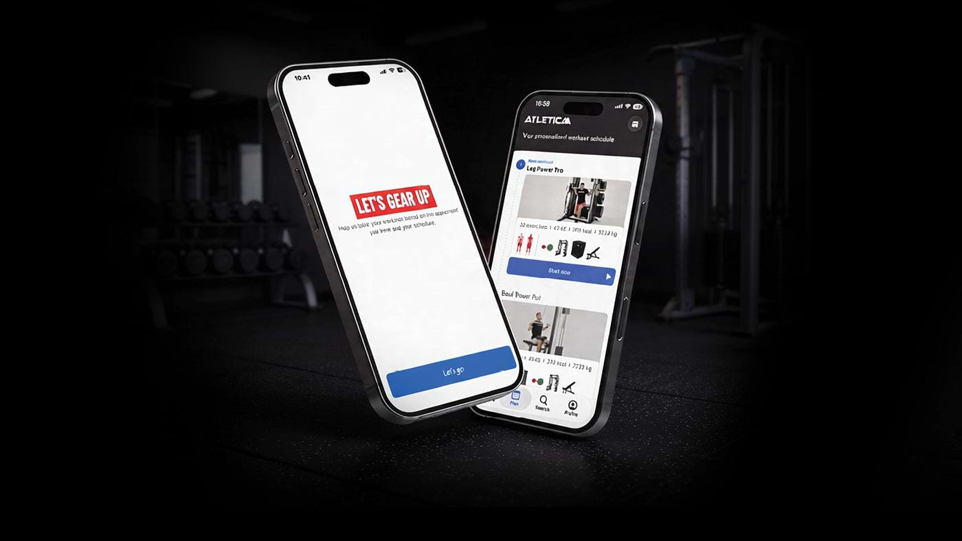 Atletica Training App auf zwei Handy Displays