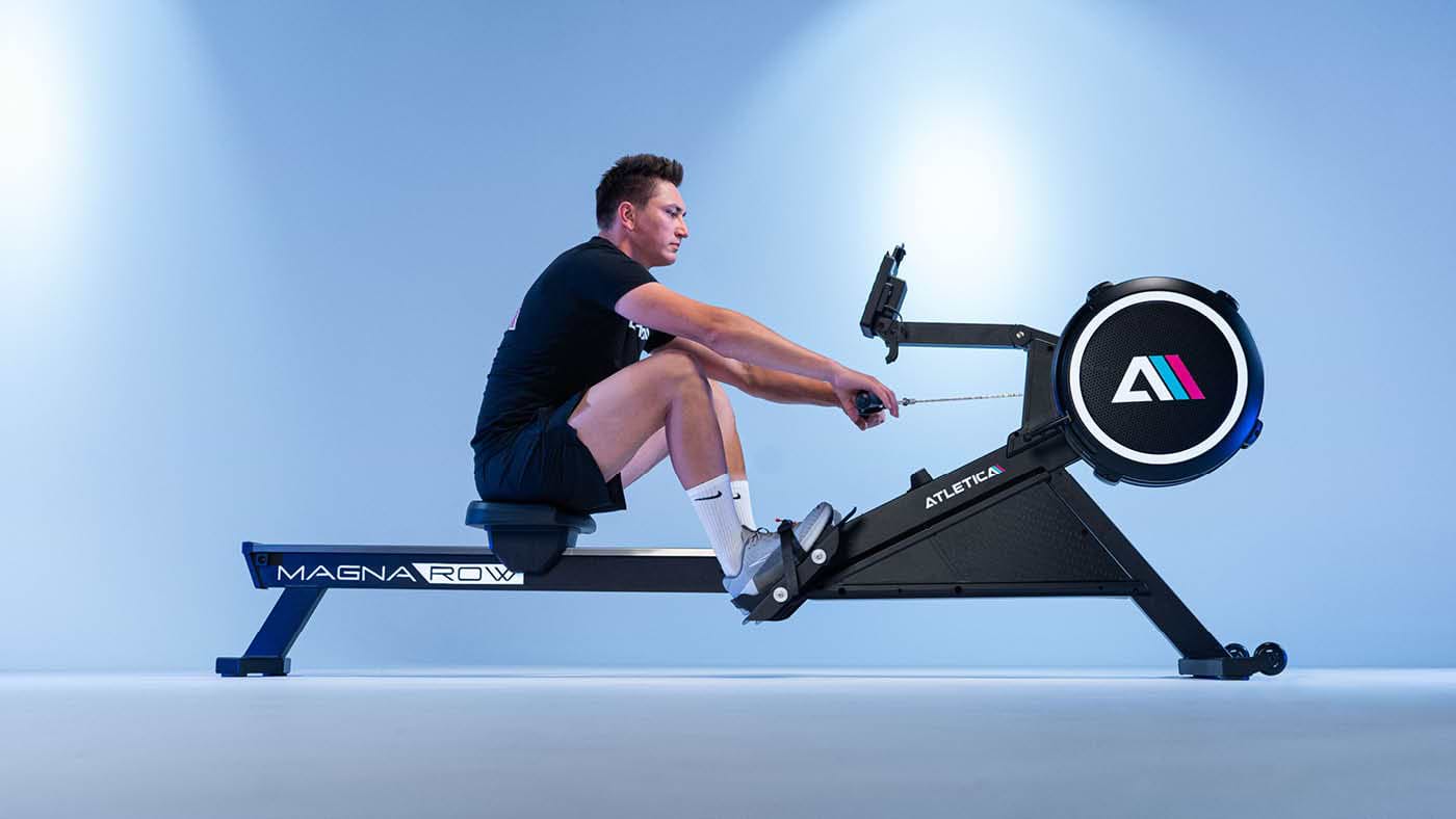 Rowing on the rowing machine