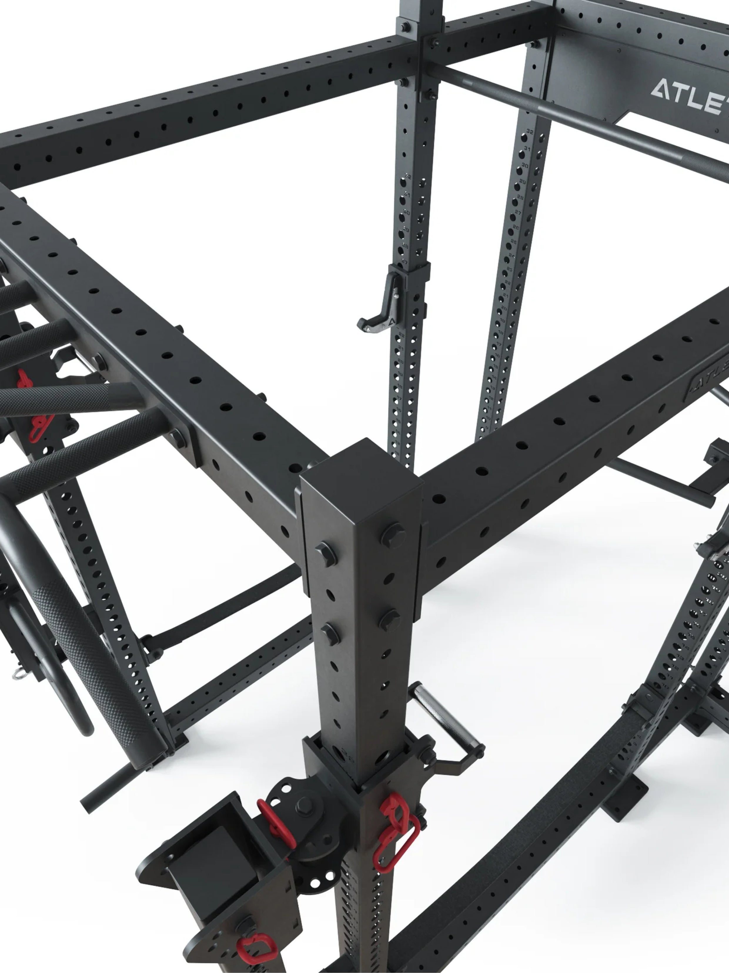 Power Rack R8-Sentinel: mit Jammer Arms, J-Hooks, Safety Straps, Dip-Station, Logo Plate, 2 Pull-Up Bars, Landmine & Bar Holder