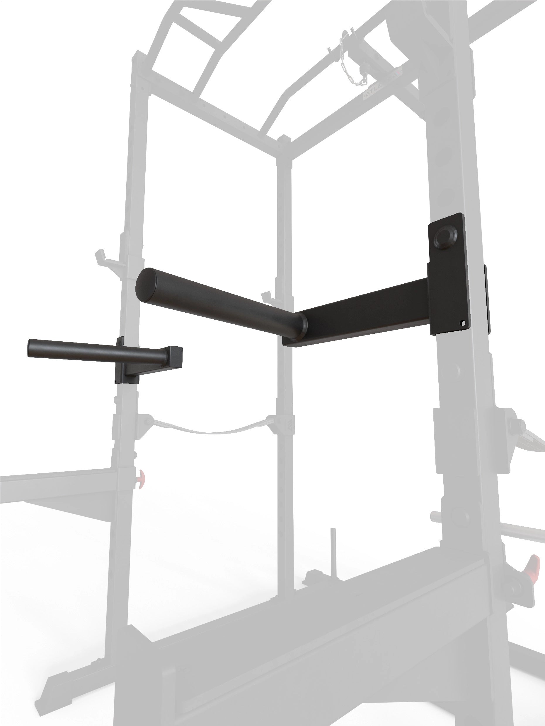 ATLETICA R5 Dip Bar – Power Rack Vollansicht, optimale Positionierung für effektives Diptraining