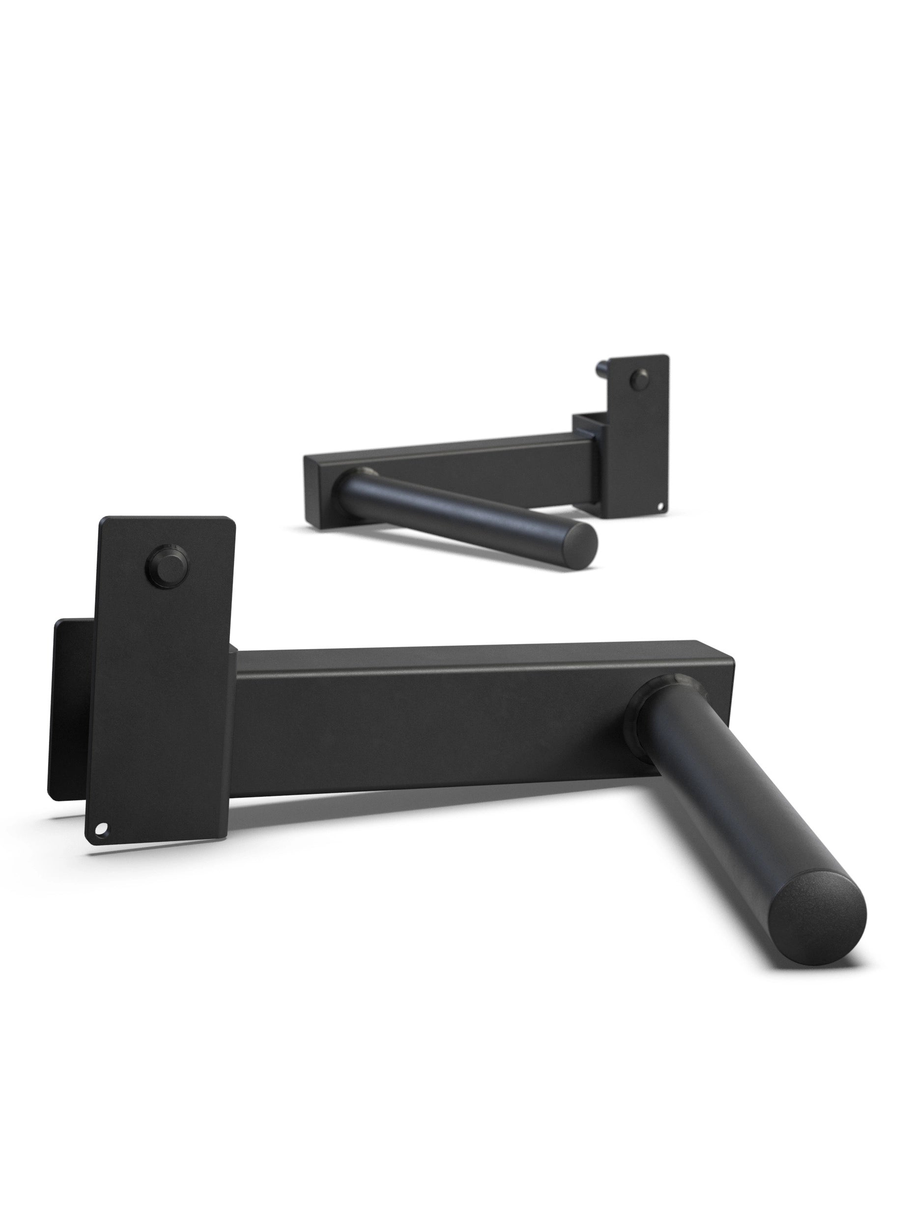 Atletica R7 Dip Station mit schwarzen Stahlarmen zur Erweiterung von Power Rack und Rig-Systemen