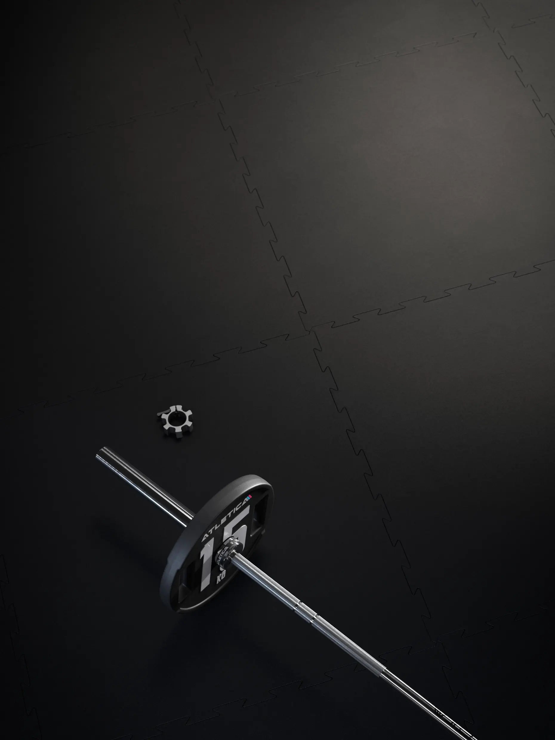 ATLETICA FlexProtect Puzzlematte 10mm 100×100cm – Bodenschutz beim Gewichtstraining mit Langhantel