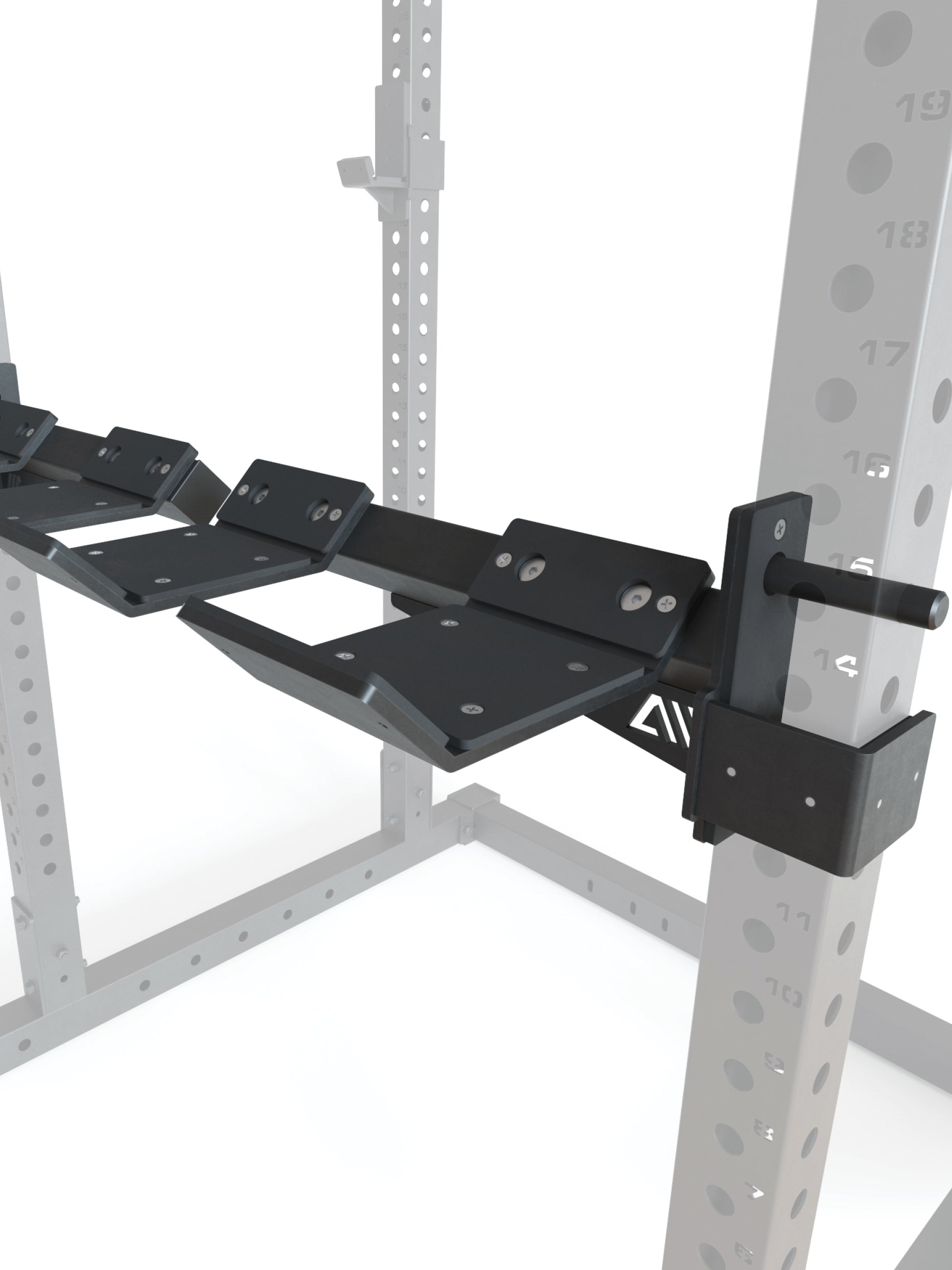 Kurzhantel Schalen Halterung Set: quer oder längst am Rack nutzbar