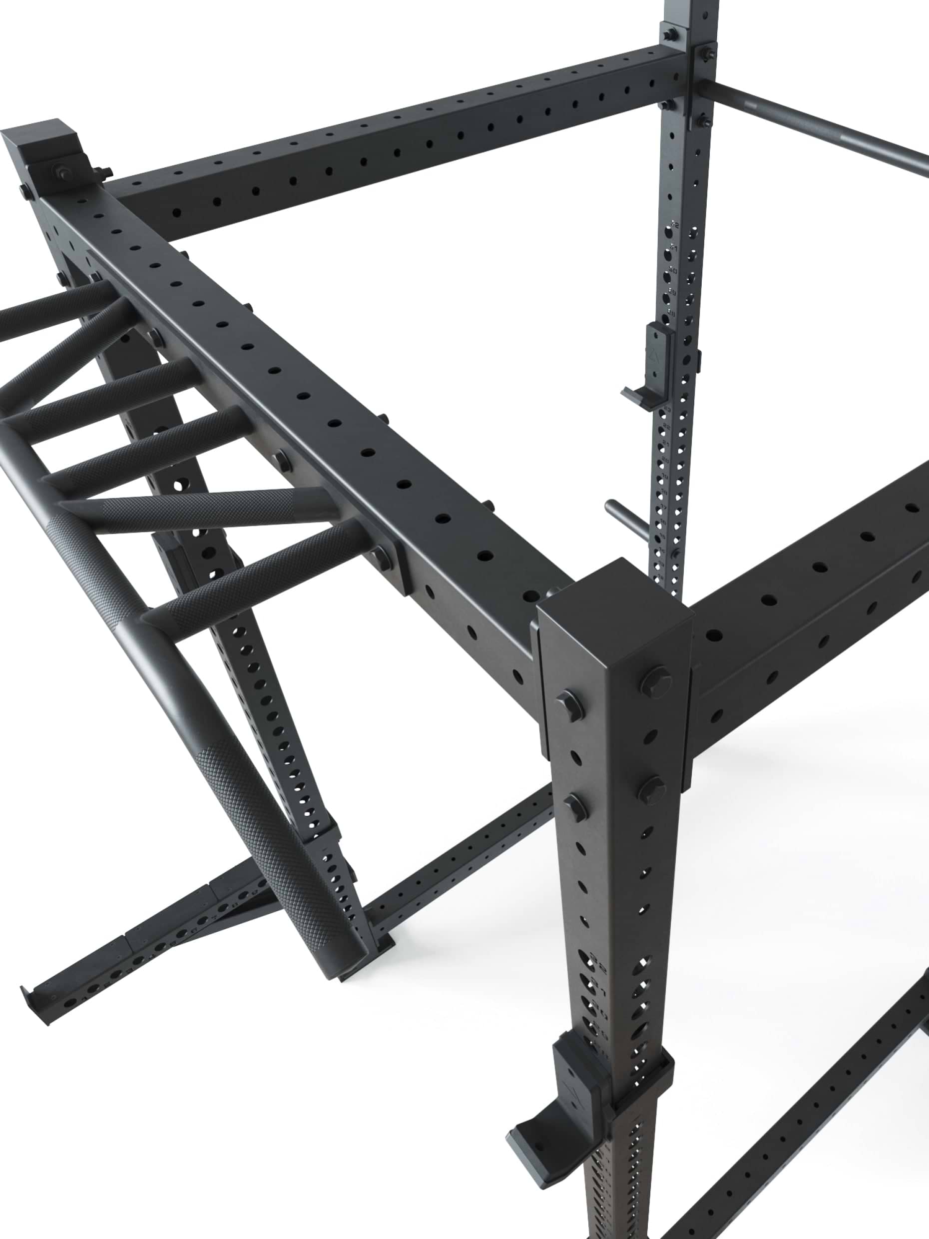Power Rack: R8-Drift Squat Rack mit 4 J-Hooks, Spotter Arms, Pull-Up Bar, Weight Pins & Bar Holder | 123x261 cm Fläche | 236 kg