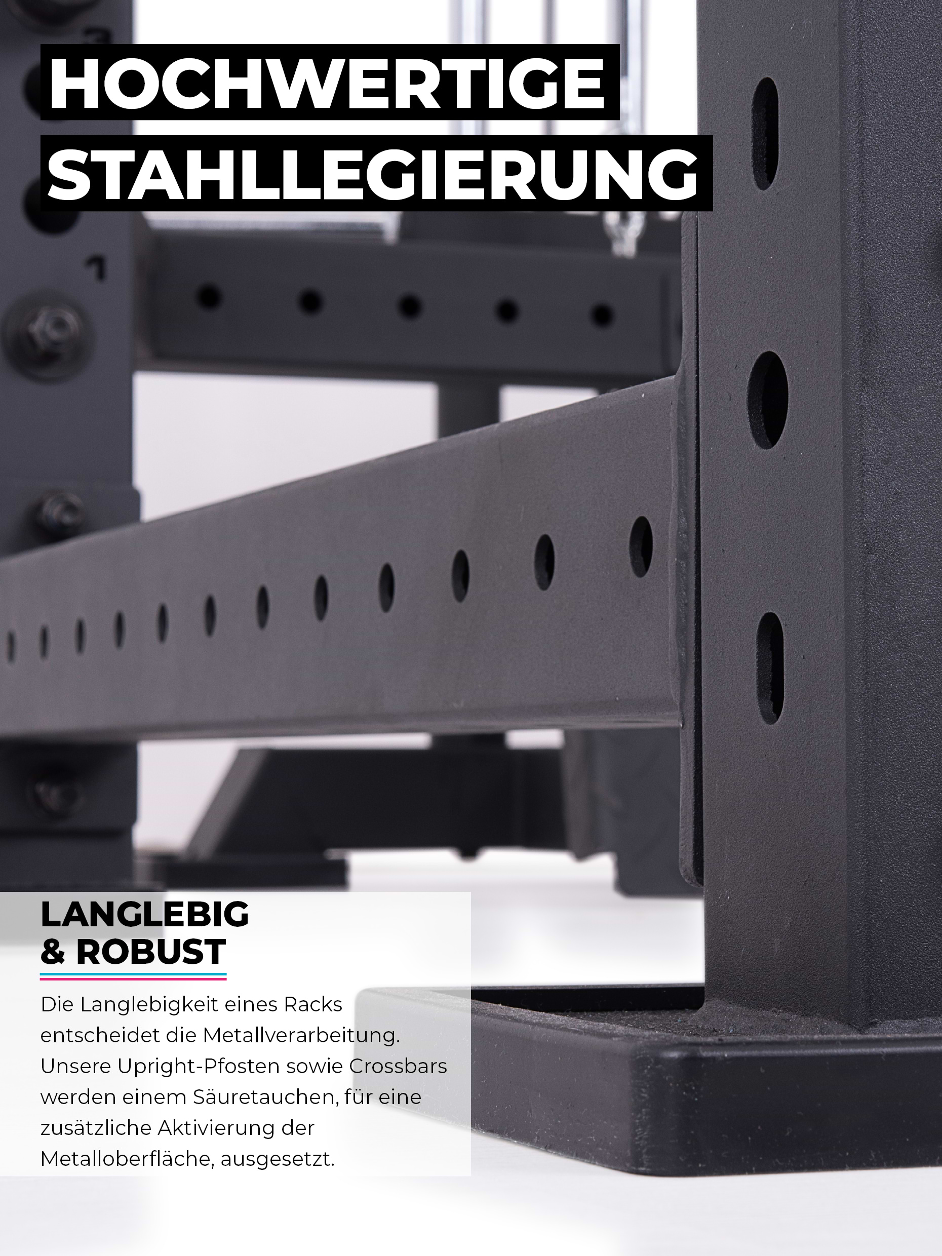 Power Rack R8-Blaster: Full Rack mit Latzug | 220 kg