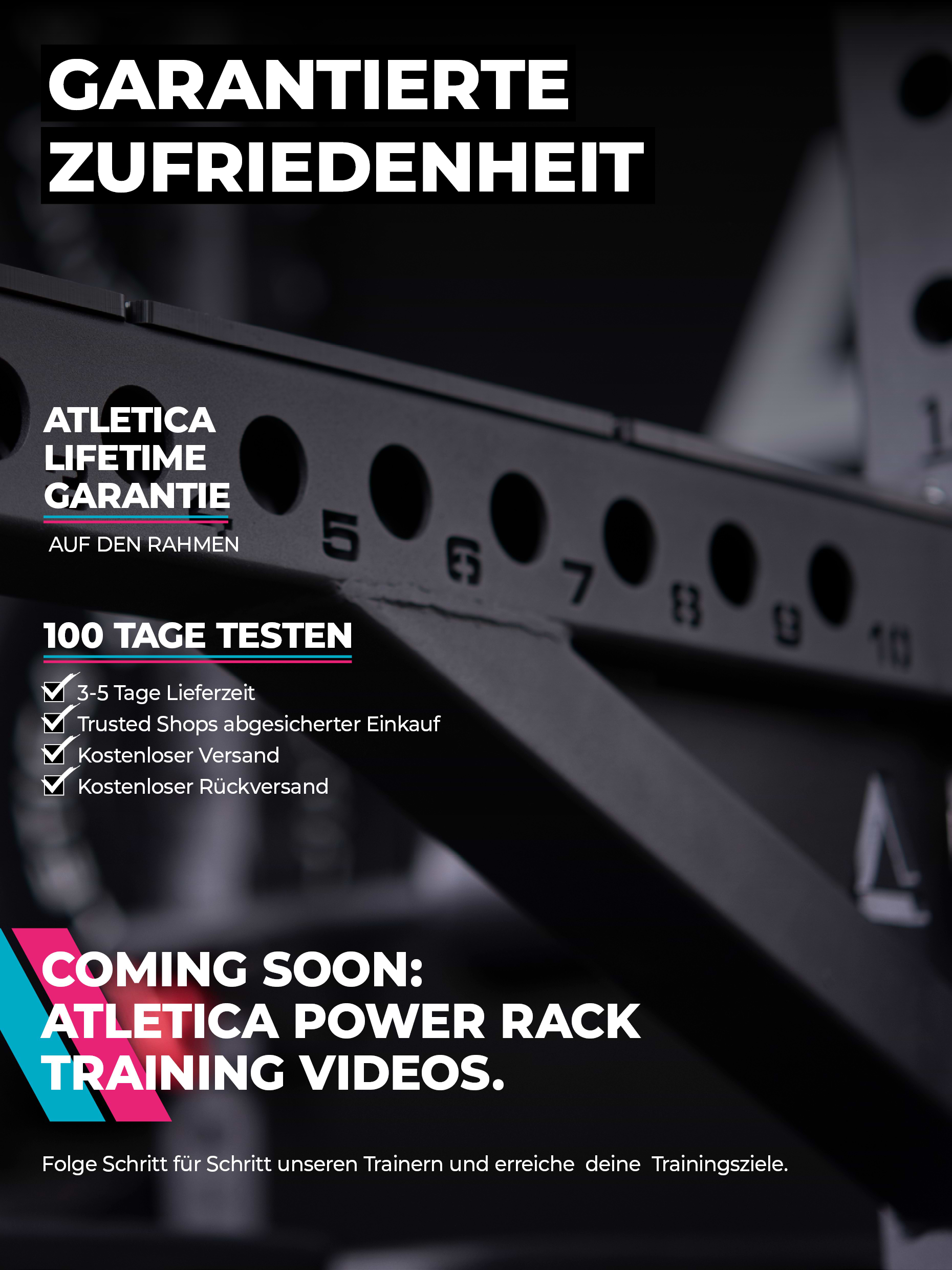 Power Cage R8-Slate: Full Rack in Studio Qualität | 226 cm Höhe | 123x123 cm Fläche | 206 kg | Modular