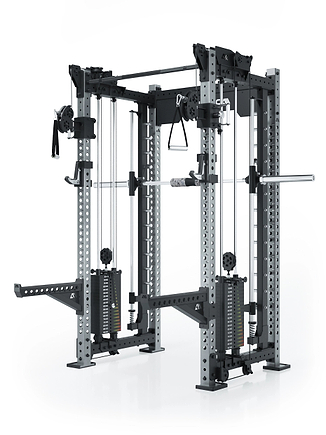 Dualer Kabelzug mit 2x95kg seitlichen Gewichtsblöcken | Sehr stabil | Modular ausbaubar mit Anbauteilen wie Jammer Arms I Mittel Combat I Edelstahl 