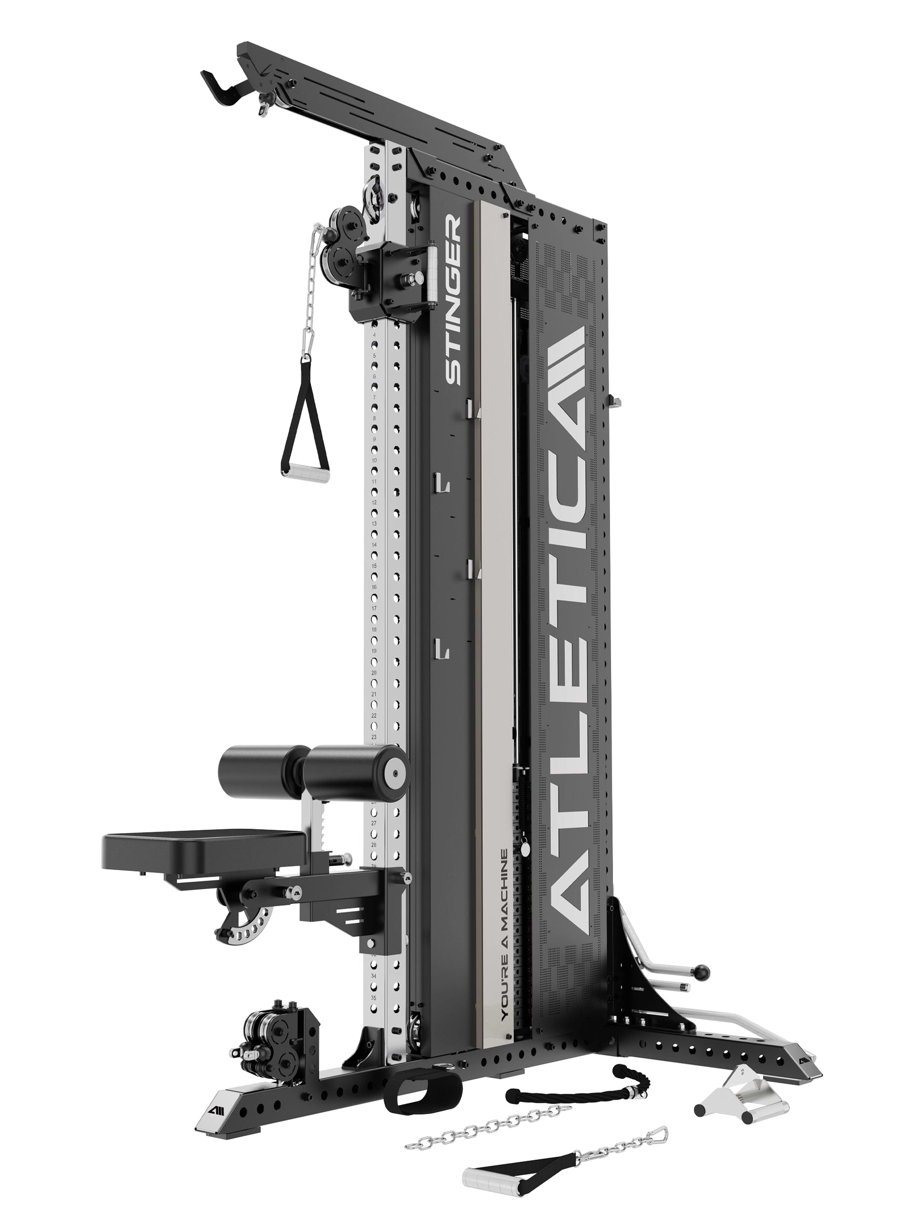 Atletica Stinger Functional Cable Tower mit Kabelzug, Polsterrolle, Griffen und kompaktem Rahmen