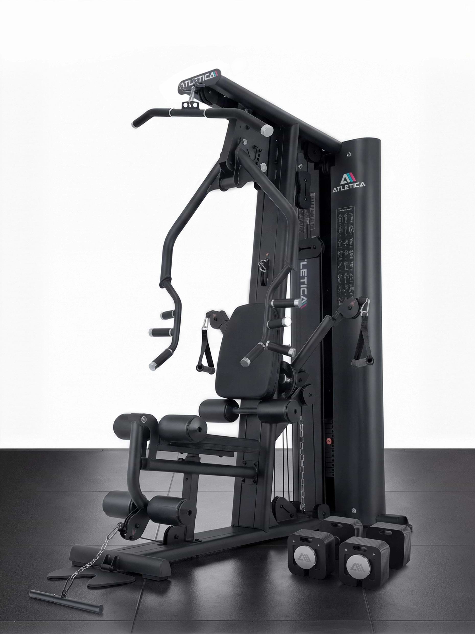 Atletica X-Tron Fullbody Set mit Quad Kurzhanteln 2x36 kg, All-in-One-Kraftstation und Solidprotect Bodenschutzmatten