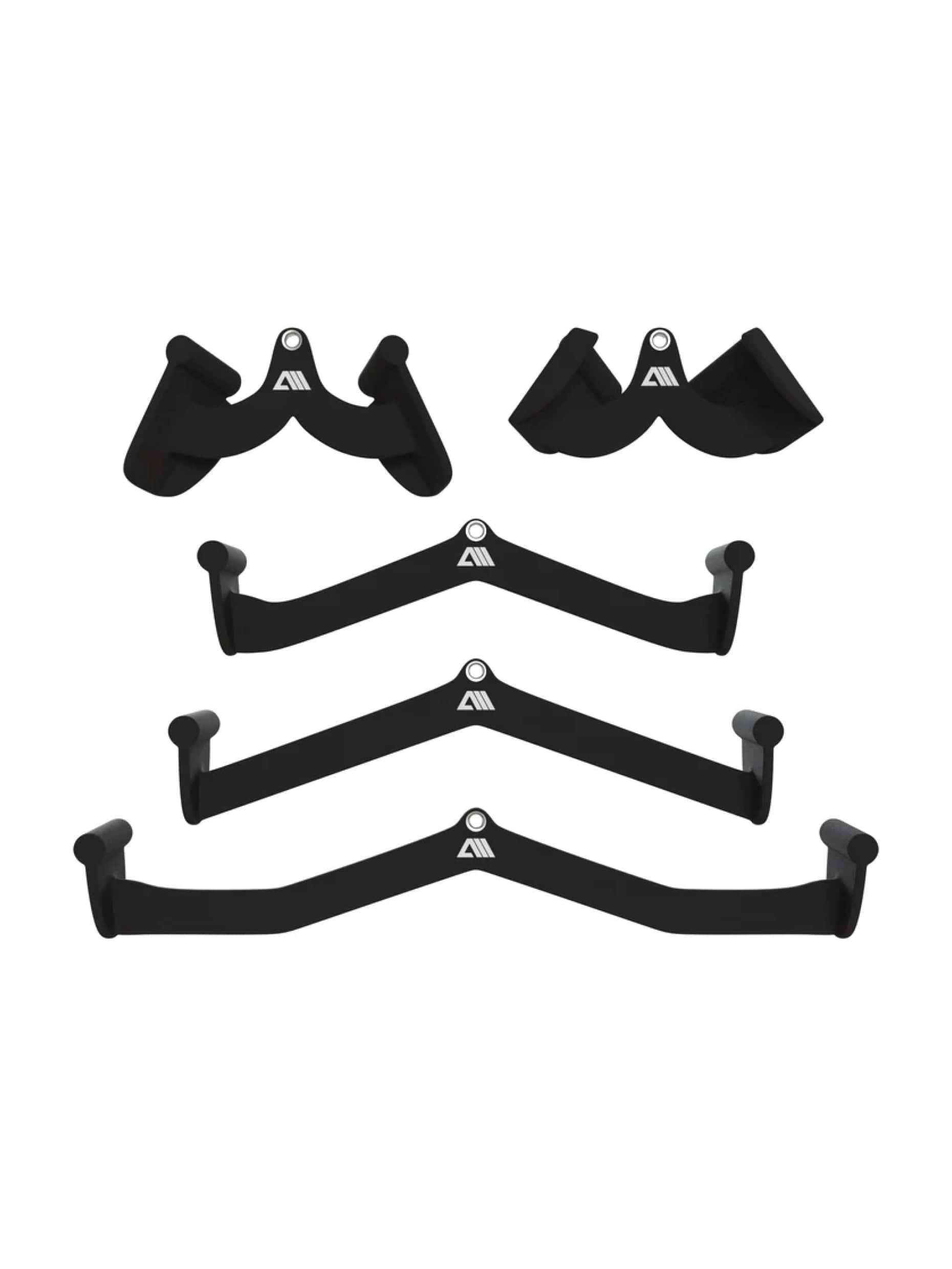 Ergo-Griffe Zubehör: 5-er Set | ergonomische Griffe für maximale Kraftübertragung bei Zugübungen | gummierte Beschichtung | Edelstahlring