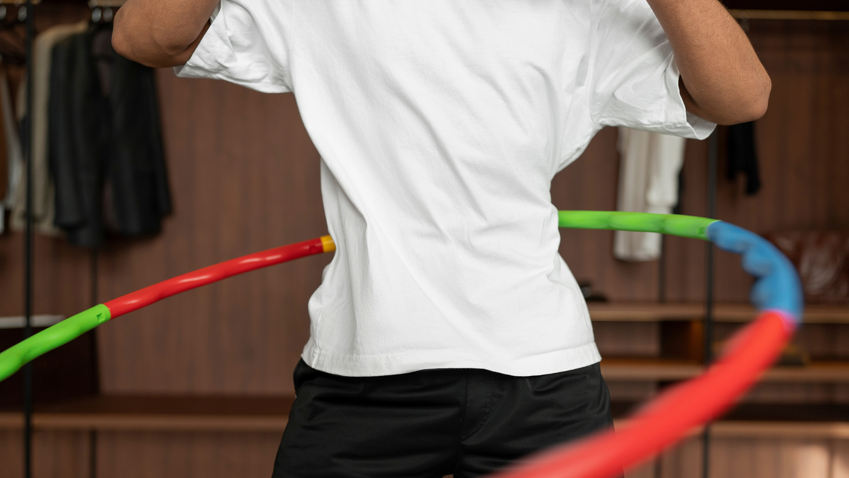 Circuit training with hula hoops