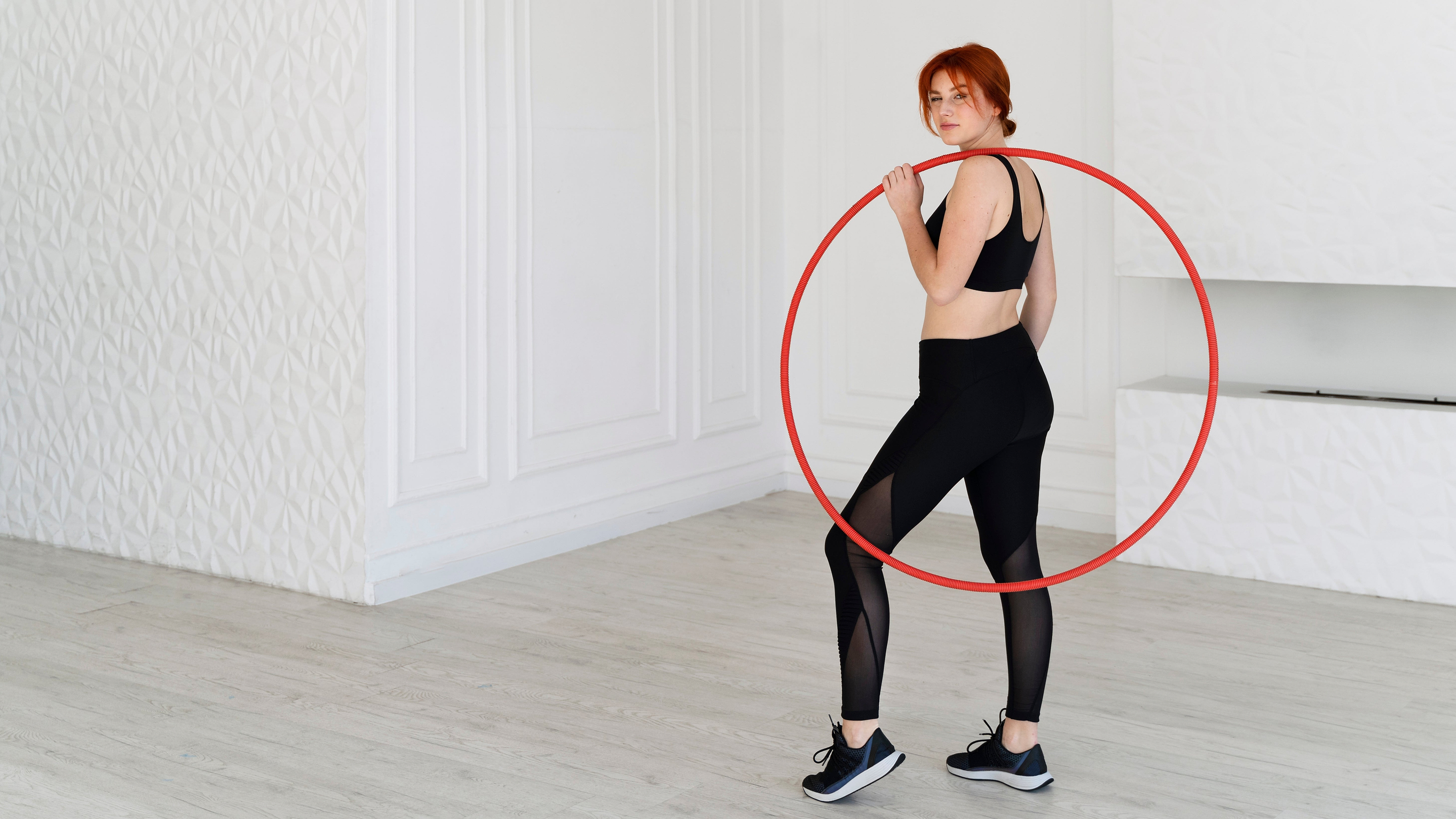 Stretching with the hula hoop