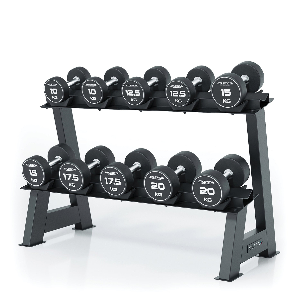 Support D'haltères Court Réglable En Acier – 100 Kg – Pour Haltères Et Barres