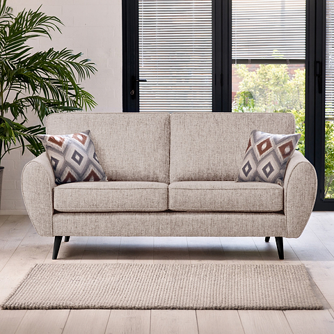 Northwick 3 Seater Sofa Beige with Dark Leg from Roseland Furniture