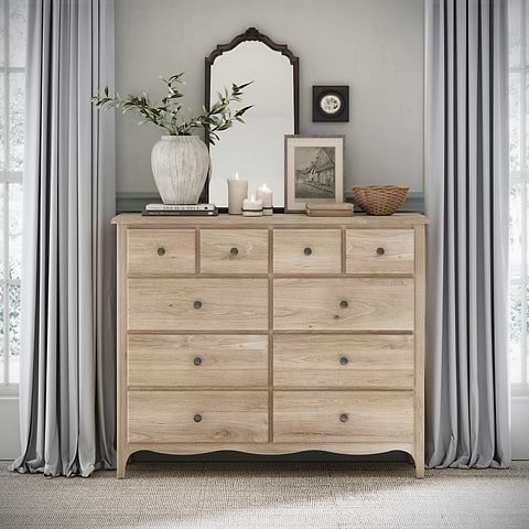 Celine Washed Oak 4 Over 6 Drawer Chest from Roseland Furniture