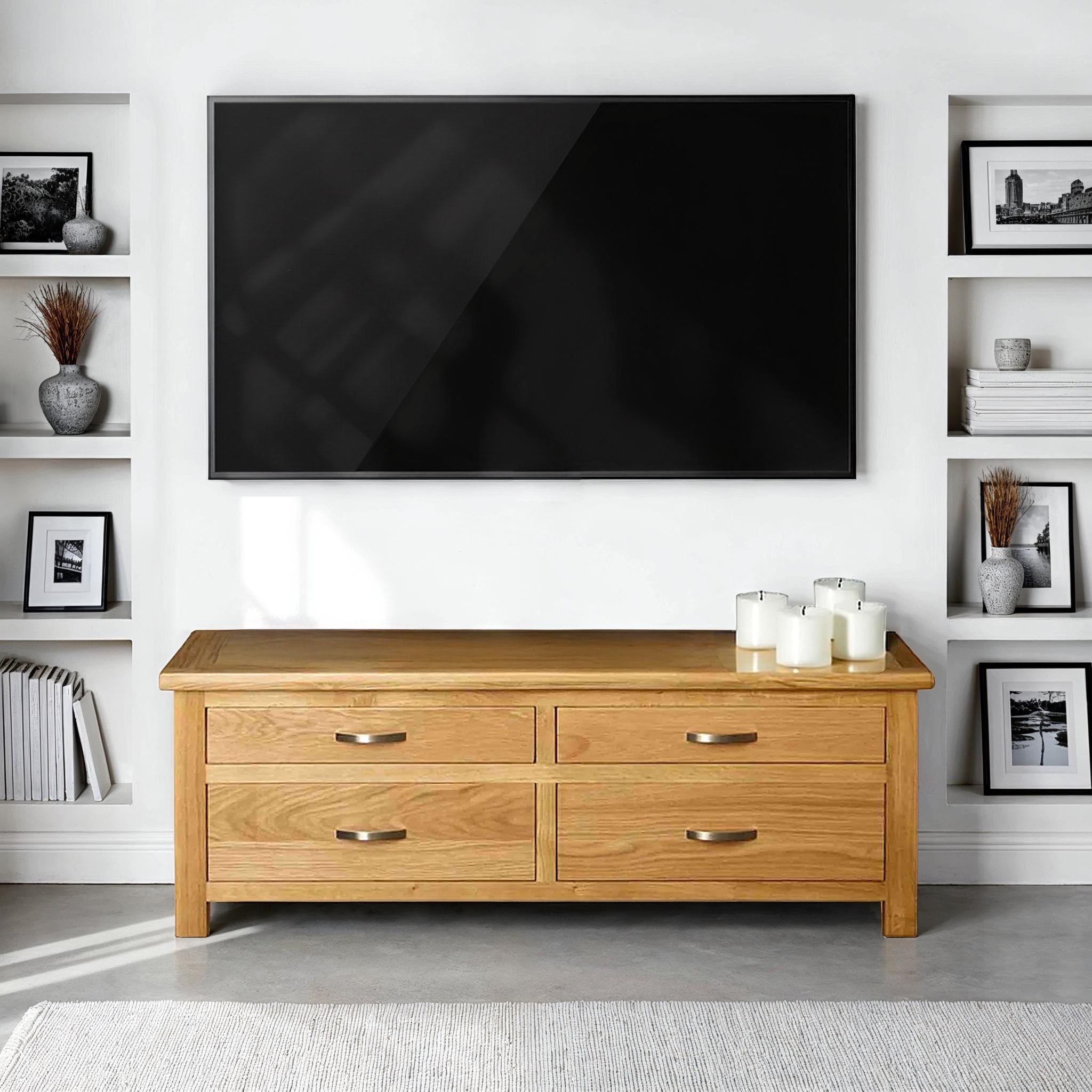 London Oak Large Smart TV Stand for contemporary living rooms