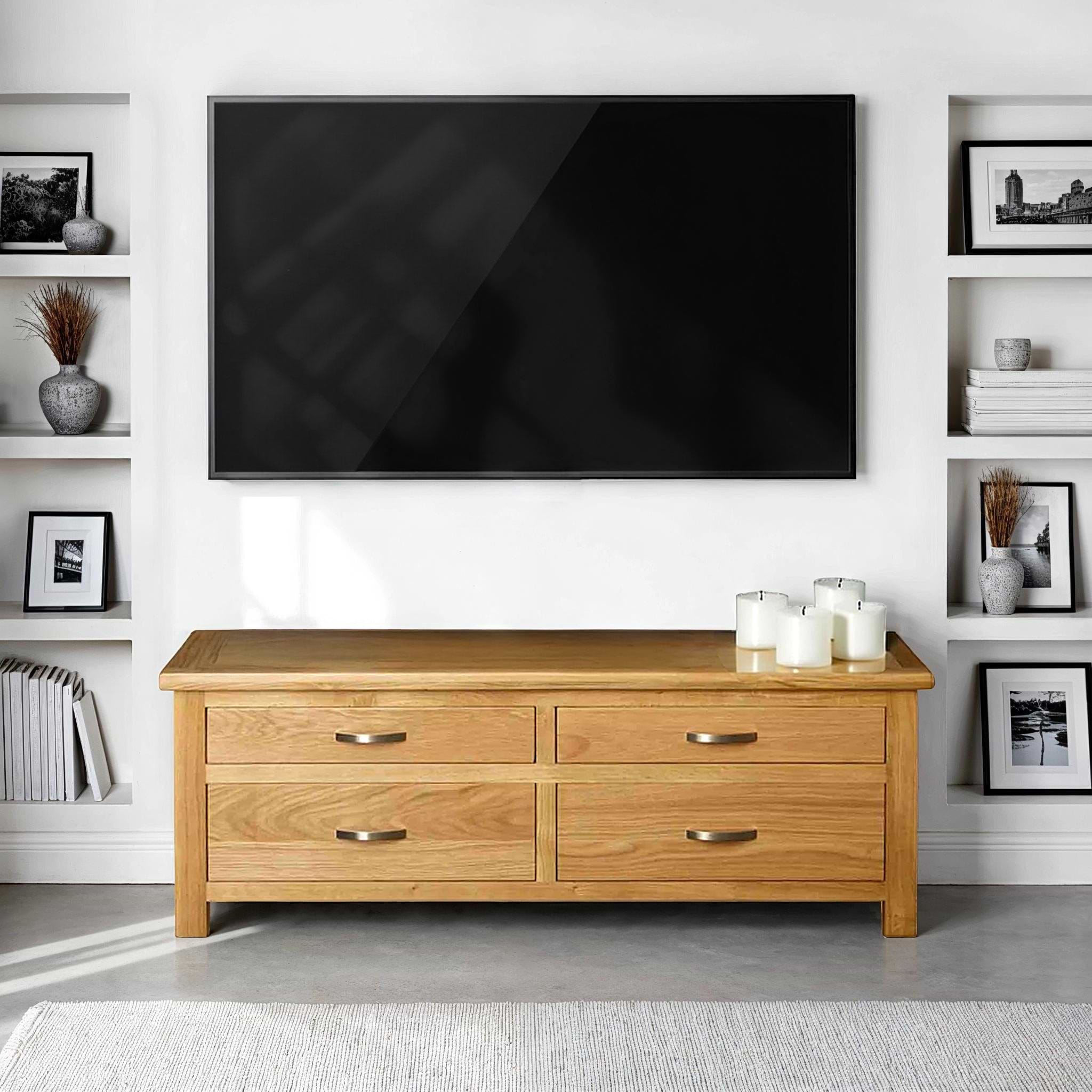 London Oak Large Smart TV Stand for contemporary living rooms