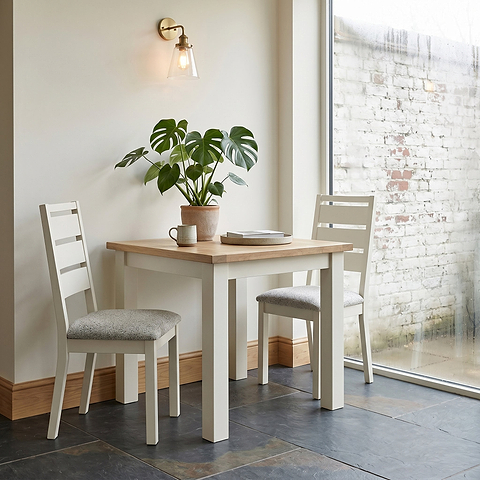 Trelan Painted 80cm Square Bistro Dining Table Coconut from Roseland Furniture