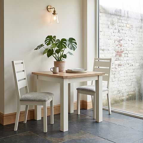 Trelan Painted 80cm Square Bistro Dining Table Coconut from Roseland Furniture