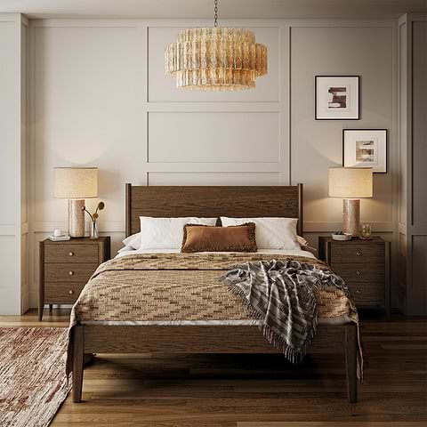 Cavell Oak Brown Bed Frame Lifestyle