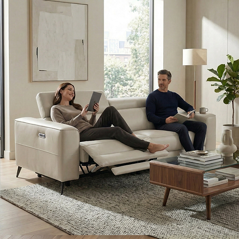 Radford Leather Dual Power Recliner 3 Seater Sofa from Roseland Furniture