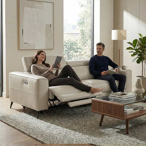 Radford Leather Dual Power Recliner 3 Seater Sofa from Roseland Furniture