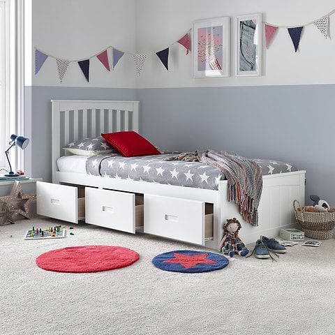 Wilson Wooden 3 Dawer Bed Frame White from Roseland Furniture