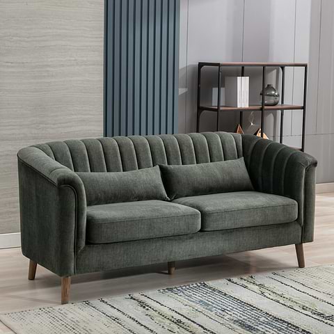 Lucille Velvet 3 Seater Sofa Moss from Roseland Furniture