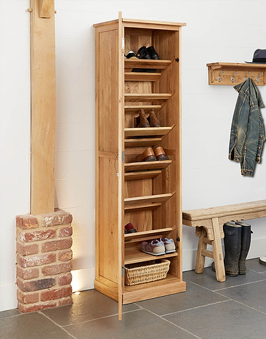 Mobel Oak Shoe Cupboard | Roseland Furniture