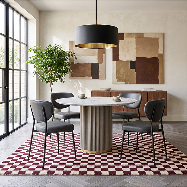 Amelie Grey 120cm Fluted Round Dining Table