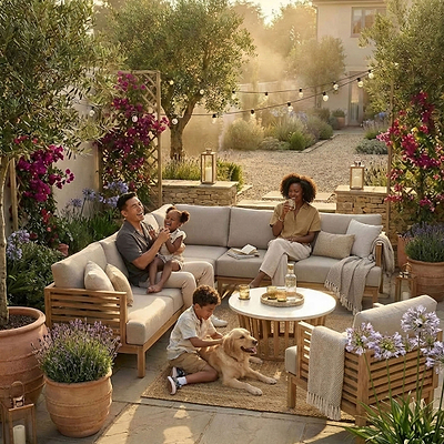 Amira 6 Seater Corner Lounging Set with Coffee Table