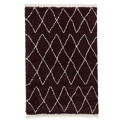 Edie Boho Diamond Shaggy Rug