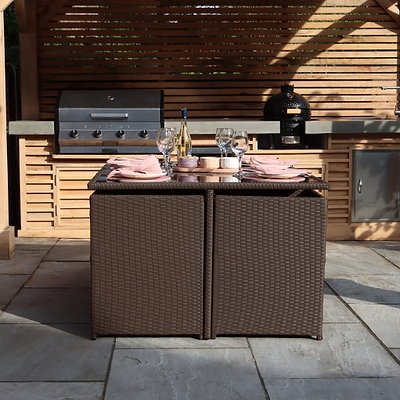 Cannes 10 Seater Rattan Cube Dining Set