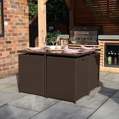 Cannes 8 Seater Rattan Cube Dining Set