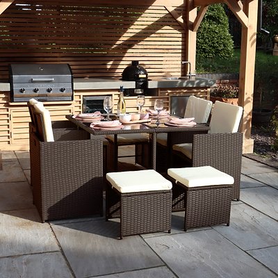 Cannes 8 Seater Rattan Cube Dining Set