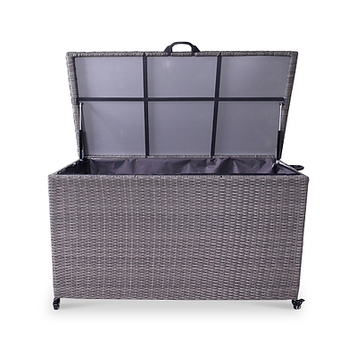 Charcoal Weave 826L Cushion Storage Box with Gas Lift