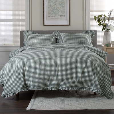 Gingham Frilled Duvet Set