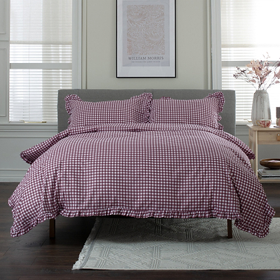 Gingham Frilled Duvet Set