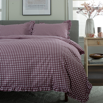 Gingham Frilled Duvet Set