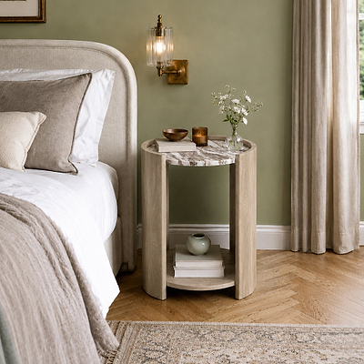 Nola Light Stain Mango Bedside Table