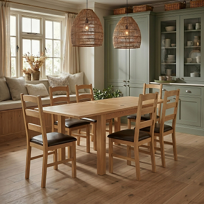 Lanner Oak Square Extending Table