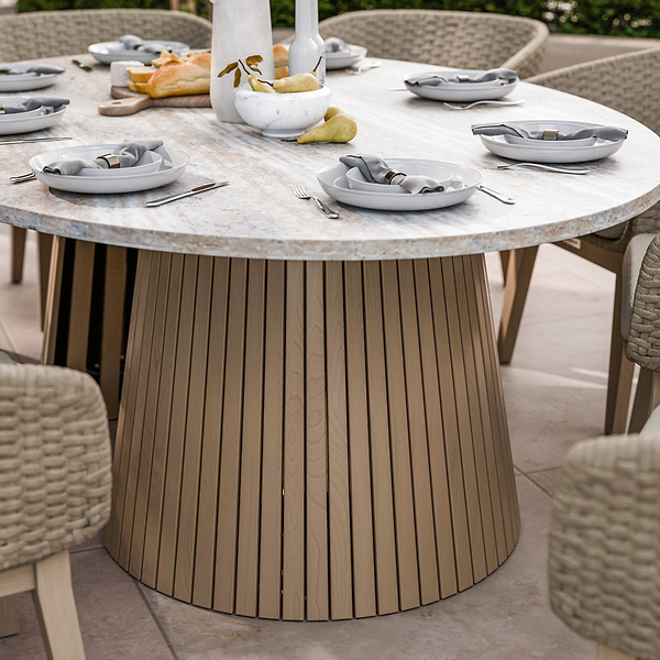 Jupiter 8 Seater Ellipse D Conical Dining Set with Eden Dawn Dining Chairs